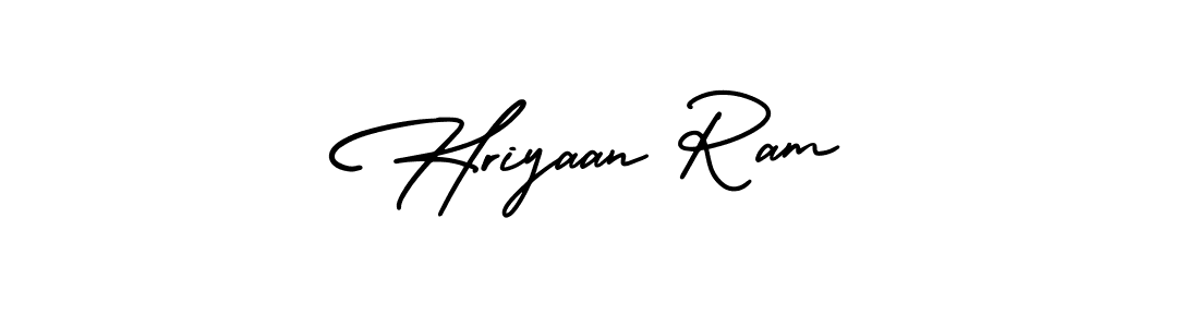 How to make Hriyaan Ram name signature. Use AmerikaSignatureDemo-Regular style for creating short signs online. This is the latest handwritten sign. Hriyaan Ram signature style 3 images and pictures png