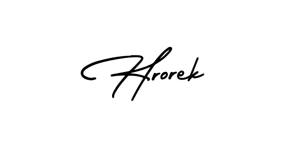 Use a signature maker to create a handwritten signature online. With this signature software, you can design (AmerikaSignatureDemo-Regular) your own signature for name Hrorek. Hrorek signature style 3 images and pictures png