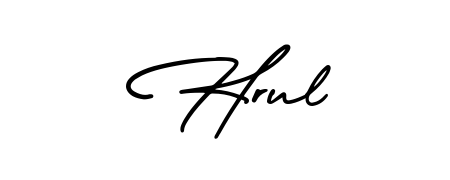 A sleek calligraphic signature for name Hrul utilizing AmerikaSignatureDemo-Regular styling. Great for adding personal signatures to photos and art. Hrul signature style 3 images and pictures png