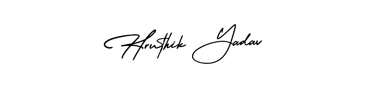 Make a beautiful signature design for name Hruthik Yadav. With this signature (AmerikaSignatureDemo-Regular) style, you can create a handwritten signature for free. Hruthik Yadav signature style 3 images and pictures png