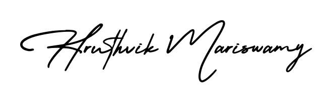 The AmerikaSignatureDemo-Regular lettering style adds unique flourish to name Hruthvik Mariswamy. Stand out with a custom digital autograph made in seconds. Hruthvik Mariswamy signature style 3 images and pictures png