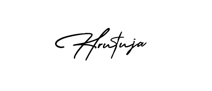 if you are searching for the best signature style for your name Hrutuja. so please give up your signature search. here we have designed multiple signature styles  using AmerikaSignatureDemo-Regular. Hrutuja signature style 3 images and pictures png