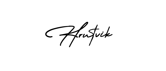 How to make Hrutvik name signature. Use AmerikaSignatureDemo-Regular style for creating short signs online. This is the latest handwritten sign. Hrutvik signature style 3 images and pictures png