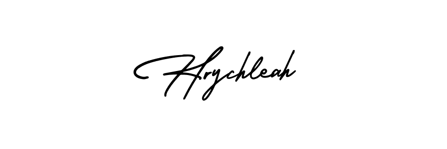 The best way (AmerikaSignatureDemo-Regular) to make a short signature is to pick only two or three words in your name. The name Hrychleah include a total of six letters. For converting this name. Hrychleah signature style 3 images and pictures png