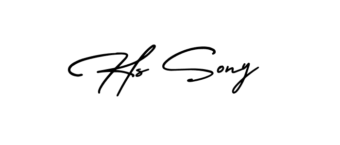 Make a beautiful signature design for name Hs Sony. With this signature (AmerikaSignatureDemo-Regular) style, you can create a handwritten signature for free. Hs Sony signature style 3 images and pictures png
