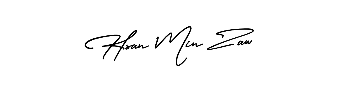 It looks lik you need a new signature style for name Hsan Min Zaw. Design unique handwritten (AmerikaSignatureDemo-Regular) signature with our free signature maker in just a few clicks. Hsan Min Zaw signature style 3 images and pictures png