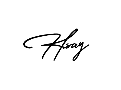 AmerikaSignatureDemo-Regular is a professional signature style that is perfect for those who want to add a touch of class to their signature. It is also a great choice for those who want to make their signature more unique. Get Hsay name to fancy signature for free. Hsay signature style 3 images and pictures png