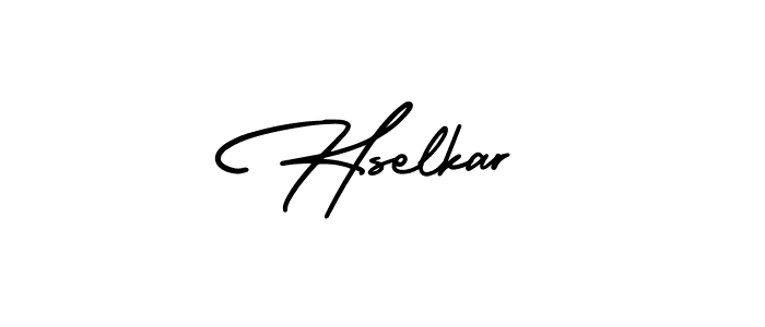 You should practise on your own different ways (AmerikaSignatureDemo-Regular) to write your name (Hselkar) in signature. don't let someone else do it for you. Hselkar signature style 3 images and pictures png