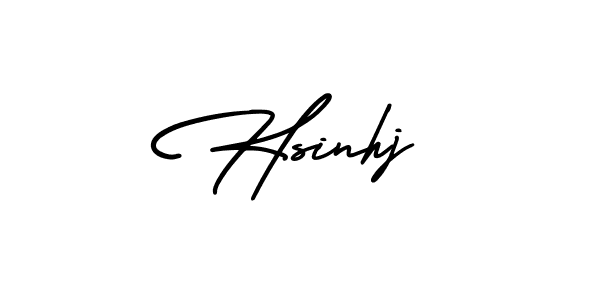 How to make Hsinhj name signature. Use AmerikaSignatureDemo-Regular style for creating short signs online. This is the latest handwritten sign. Hsinhj signature style 3 images and pictures png