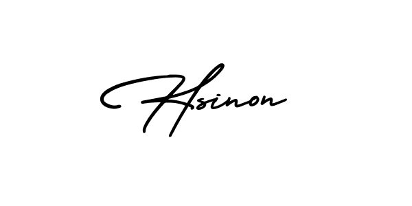 Hsinon stylish signature style. Best Handwritten Sign (AmerikaSignatureDemo-Regular) for my name. Handwritten Signature Collection Ideas for my name Hsinon. Hsinon signature style 3 images and pictures png