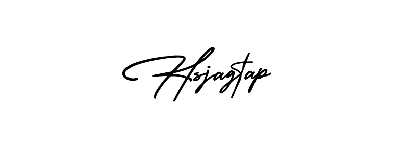 How to make Hsjagtap name signature. Use AmerikaSignatureDemo-Regular style for creating short signs online. This is the latest handwritten sign. Hsjagtap signature style 3 images and pictures png
