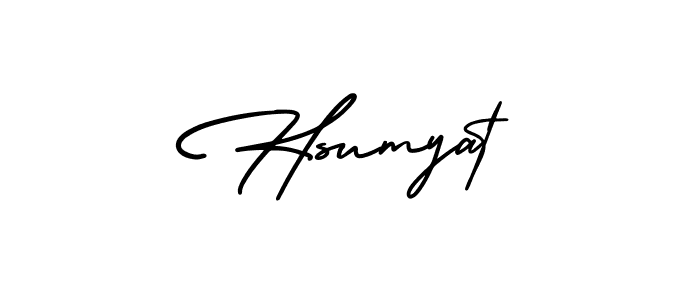 Hsumyat stylish signature style. Best Handwritten Sign (AmerikaSignatureDemo-Regular) for my name. Handwritten Signature Collection Ideas for my name Hsumyat. Hsumyat signature style 3 images and pictures png