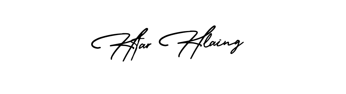 How to make Htar Hlaing name signature. Use AmerikaSignatureDemo-Regular style for creating short signs online. This is the latest handwritten sign. Htar Hlaing signature style 3 images and pictures png