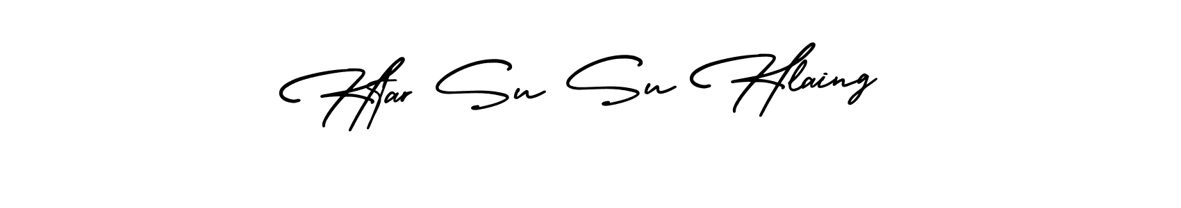 Htar Su Su Hlaing stylish signature style. Best Handwritten Sign (AmerikaSignatureDemo-Regular) for my name. Handwritten Signature Collection Ideas for my name Htar Su Su Hlaing. Htar Su Su Hlaing signature style 3 images and pictures png