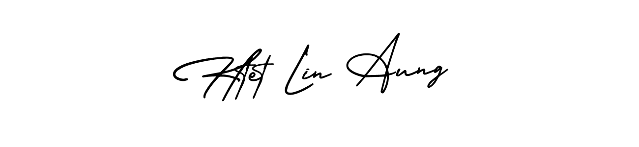 Also You can easily find your signature by using the search form. We will create Htet Lin Aung name handwritten signature images for you free of cost using AmerikaSignatureDemo-Regular sign style. Htet Lin Aung signature style 3 images and pictures png