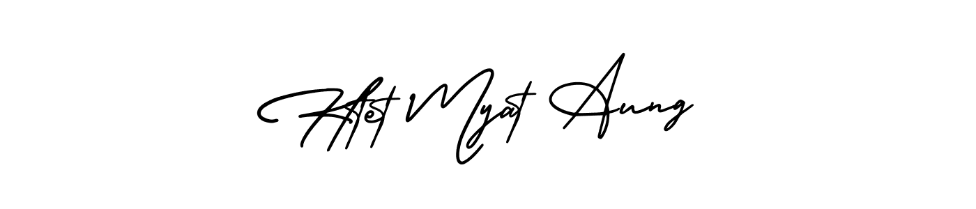 Use a signature maker to create a handwritten signature online. With this signature software, you can design (AmerikaSignatureDemo-Regular) your own signature for name Htet Myat Aung. Htet Myat Aung signature style 3 images and pictures png