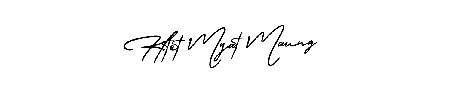 Also You can easily find your signature by using the search form. We will create Htet Myat Maung name handwritten signature images for you free of cost using AmerikaSignatureDemo-Regular sign style. Htet Myat Maung signature style 3 images and pictures png