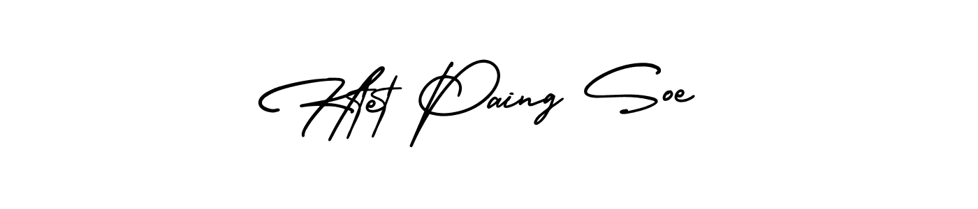 Also You can easily find your signature by using the search form. We will create Htet Paing Soe name handwritten signature images for you free of cost using AmerikaSignatureDemo-Regular sign style. Htet Paing Soe signature style 3 images and pictures png