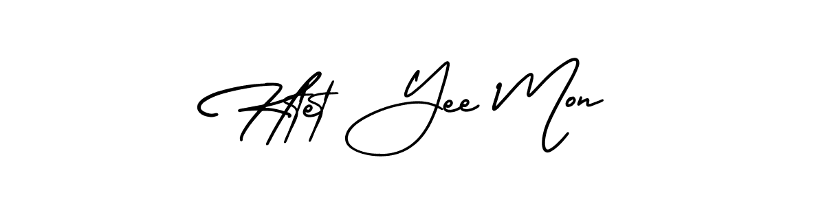 You should practise on your own different ways (AmerikaSignatureDemo-Regular) to write your name (Htet Yee Mon) in signature. don't let someone else do it for you. Htet Yee Mon signature style 3 images and pictures png