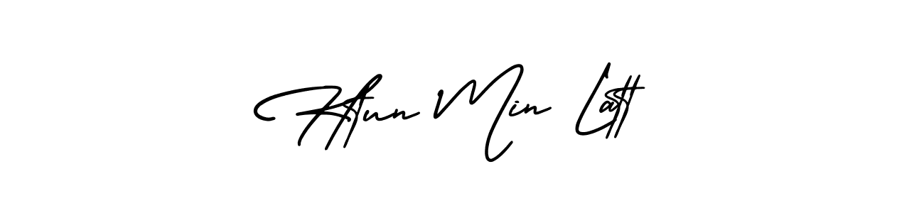 Htun Min Latt stylish signature style. Best Handwritten Sign (AmerikaSignatureDemo-Regular) for my name. Handwritten Signature Collection Ideas for my name Htun Min Latt. Htun Min Latt signature style 3 images and pictures png