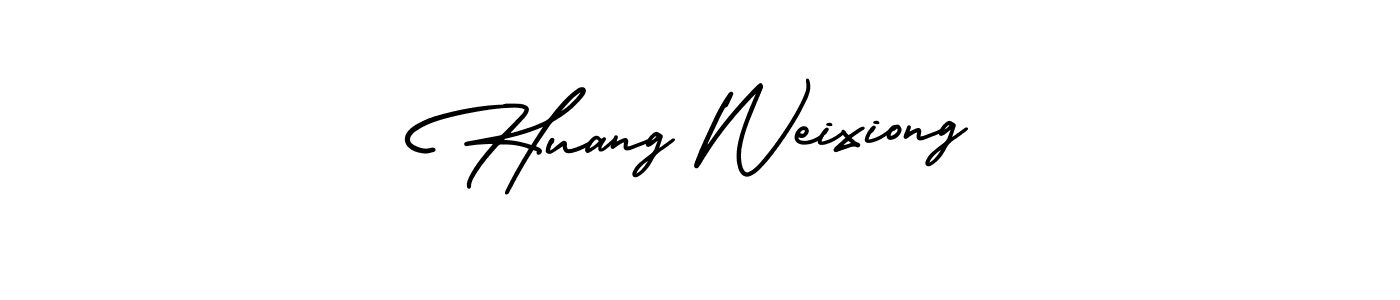 The best way (AmerikaSignatureDemo-Regular) to make a short signature is to pick only two or three words in your name. The name Huang Weixiong include a total of six letters. For converting this name. Huang Weixiong signature style 3 images and pictures png