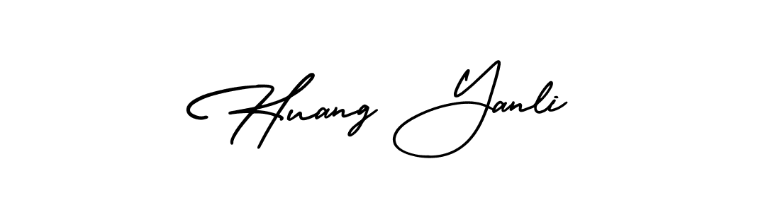 You should practise on your own different ways (AmerikaSignatureDemo-Regular) to write your name (Huang Yanli) in signature. don't let someone else do it for you. Huang Yanli signature style 3 images and pictures png