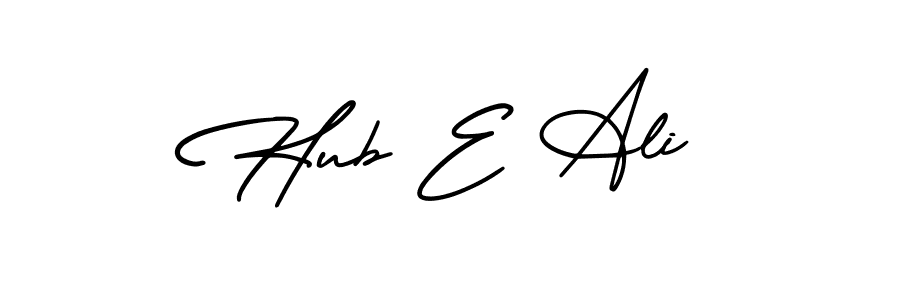 Design your own signature with our free online signature maker. With this signature software, you can create a handwritten (AmerikaSignatureDemo-Regular) signature for name Hub E Ali. Hub E Ali signature style 3 images and pictures png