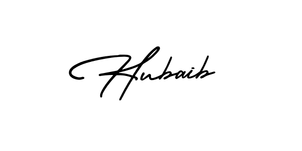 The best way (AmerikaSignatureDemo-Regular) to make a short signature is to pick only two or three words in your name. The name Hubaib include a total of six letters. For converting this name. Hubaib signature style 3 images and pictures png