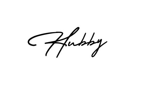 How to make Hubby name signature. Use AmerikaSignatureDemo-Regular style for creating short signs online. This is the latest handwritten sign. Hubby signature style 3 images and pictures png