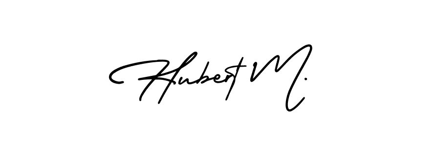 Create a beautiful signature design for name Hubert M.. With this signature (AmerikaSignatureDemo-Regular) fonts, you can make a handwritten signature for free. Hubert M. signature style 3 images and pictures png
