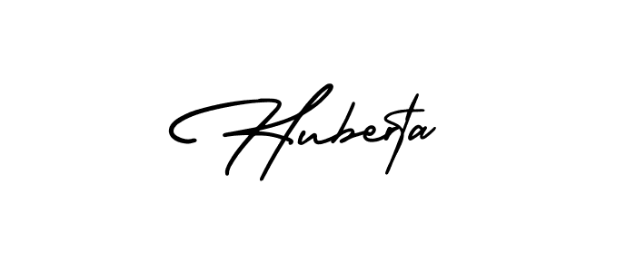 The best way (AmerikaSignatureDemo-Regular) to make a short signature is to pick only two or three words in your name. The name Huberta include a total of six letters. For converting this name. Huberta signature style 3 images and pictures png