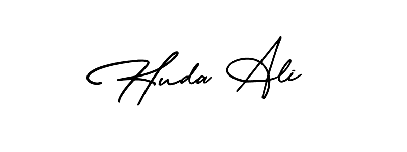 Create a beautiful signature design for name Huda Ali. With this signature (AmerikaSignatureDemo-Regular) fonts, you can make a handwritten signature for free. Huda Ali signature style 3 images and pictures png