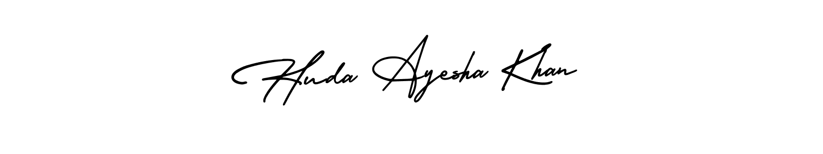 Also You can easily find your signature by using the search form. We will create Huda Ayesha Khan name handwritten signature images for you free of cost using AmerikaSignatureDemo-Regular sign style. Huda Ayesha Khan signature style 3 images and pictures png