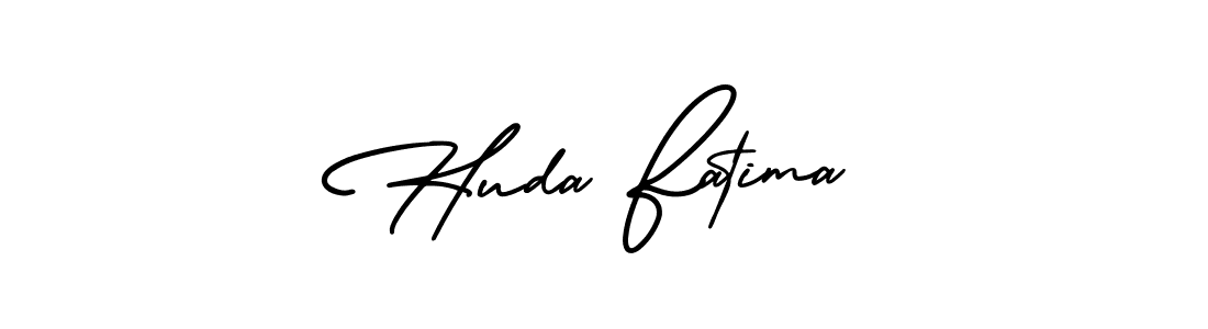 How to make Huda Fatima name signature. Use AmerikaSignatureDemo-Regular style for creating short signs online. This is the latest handwritten sign. Huda Fatima signature style 3 images and pictures png