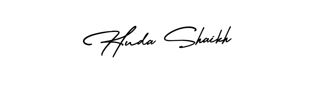 Make a beautiful signature design for name Huda Shaikh. With this signature (AmerikaSignatureDemo-Regular) style, you can create a handwritten signature for free. Huda Shaikh signature style 3 images and pictures png