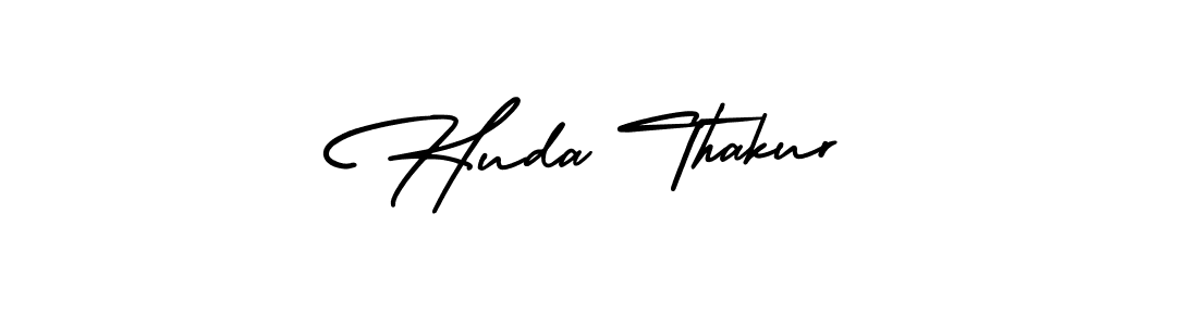 Huda Thakur stylish signature style. Best Handwritten Sign (AmerikaSignatureDemo-Regular) for my name. Handwritten Signature Collection Ideas for my name Huda Thakur. Huda Thakur signature style 3 images and pictures png