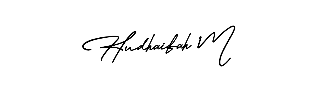 AmerikaSignatureDemo-Regular is a professional signature style that is perfect for those who want to add a touch of class to their signature. It is also a great choice for those who want to make their signature more unique. Get Hudhaifah M name to fancy signature for free. Hudhaifah M signature style 3 images and pictures png