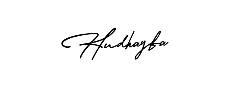 You should practise on your own different ways (AmerikaSignatureDemo-Regular) to write your name (Hudhayfa) in signature. don't let someone else do it for you. Hudhayfa signature style 3 images and pictures png