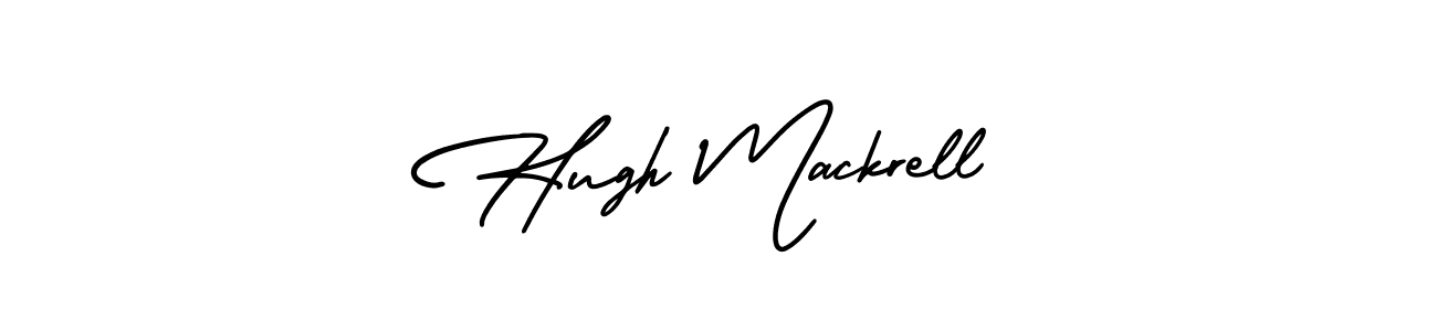 You should practise on your own different ways (AmerikaSignatureDemo-Regular) to write your name (Hugh Mackrell) in signature. don't let someone else do it for you. Hugh Mackrell signature style 3 images and pictures png