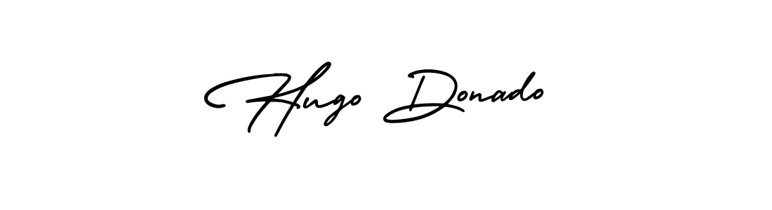 Hugo Donado stylish signature style. Best Handwritten Sign (AmerikaSignatureDemo-Regular) for my name. Handwritten Signature Collection Ideas for my name Hugo Donado. Hugo Donado signature style 3 images and pictures png