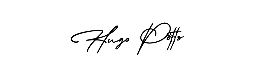 AmerikaSignatureDemo-Regular is a professional signature style that is perfect for those who want to add a touch of class to their signature. It is also a great choice for those who want to make their signature more unique. Get Hugo Potts name to fancy signature for free. Hugo Potts signature style 3 images and pictures png