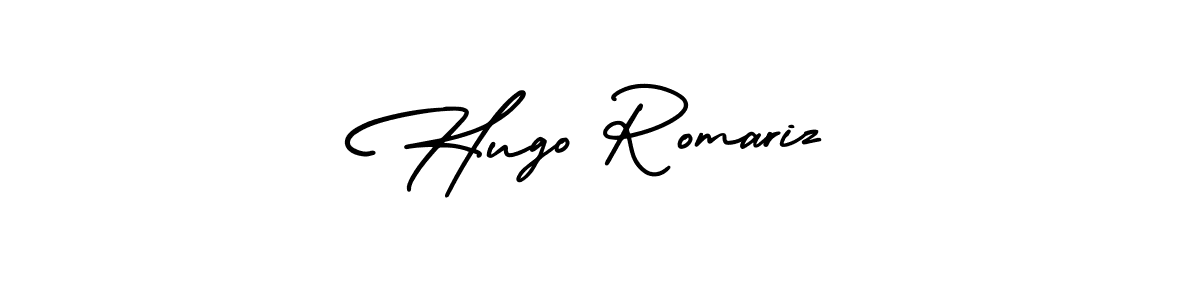 Use a signature maker to create a handwritten signature online. With this signature software, you can design (AmerikaSignatureDemo-Regular) your own signature for name Hugo Romariz. Hugo Romariz signature style 3 images and pictures png