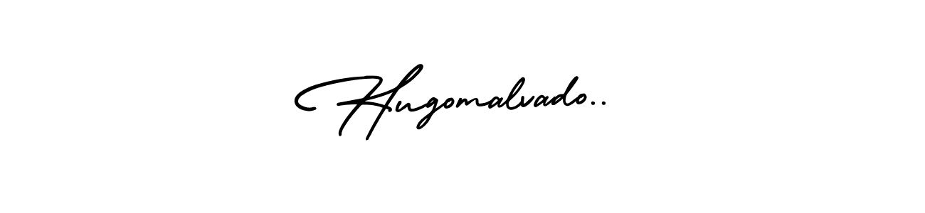 How to make Hugomalvado.. name signature. Use AmerikaSignatureDemo-Regular style for creating short signs online. This is the latest handwritten sign. Hugomalvado.. signature style 3 images and pictures png