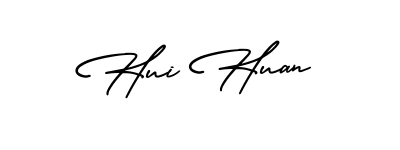 You should practise on your own different ways (AmerikaSignatureDemo-Regular) to write your name (Hui Huan) in signature. don't let someone else do it for you. Hui Huan signature style 3 images and pictures png