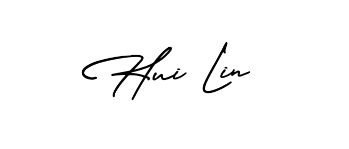 Create a beautiful signature design for name Hui Lin. With this signature (AmerikaSignatureDemo-Regular) fonts, you can make a handwritten signature for free. Hui Lin signature style 3 images and pictures png