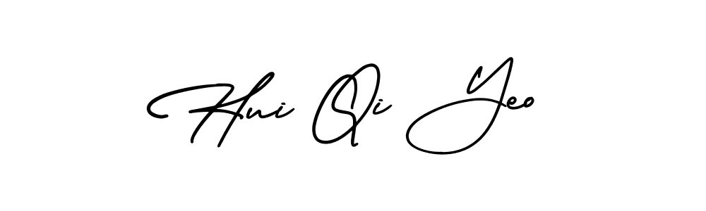 How to make Hui Qi Yeo name signature. Use AmerikaSignatureDemo-Regular style for creating short signs online. This is the latest handwritten sign. Hui Qi Yeo signature style 3 images and pictures png
