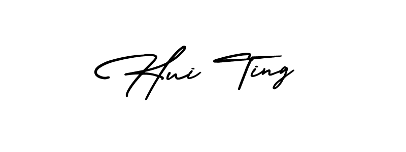 The best way (AmerikaSignatureDemo-Regular) to make a short signature is to pick only two or three words in your name. The name Hui Ting include a total of six letters. For converting this name. Hui Ting signature style 3 images and pictures png