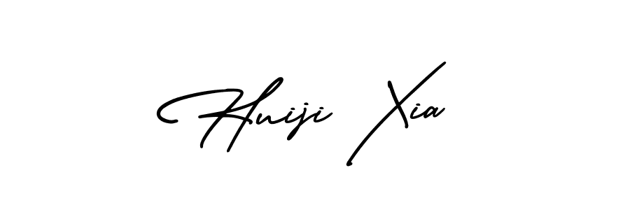 Huiji Xia stylish signature style. Best Handwritten Sign (AmerikaSignatureDemo-Regular) for my name. Handwritten Signature Collection Ideas for my name Huiji Xia. Huiji Xia signature style 3 images and pictures png
