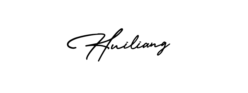 The best way (AmerikaSignatureDemo-Regular) to make a short signature is to pick only two or three words in your name. The name Huiliang include a total of six letters. For converting this name. Huiliang signature style 3 images and pictures png