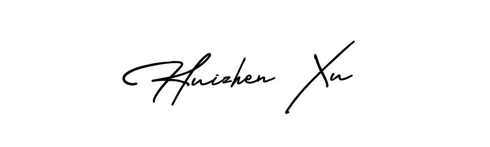Make a beautiful signature design for name Huizhen Xu. With this signature (AmerikaSignatureDemo-Regular) style, you can create a handwritten signature for free. Huizhen Xu signature style 3 images and pictures png